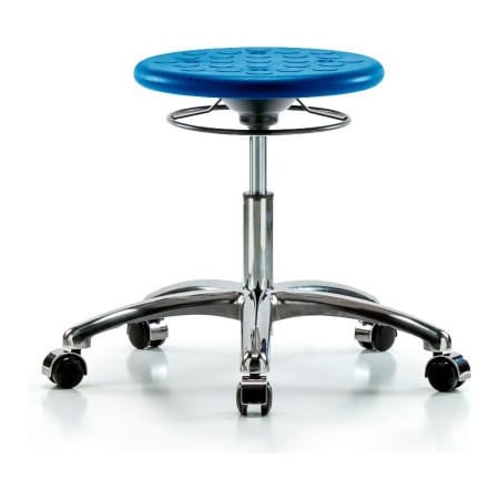 E Com Blue Ridge Ergonomics Cleanroom Stool with Casters - Desk Height - Blue CLR-IPDHSO-CR-CC-BLU